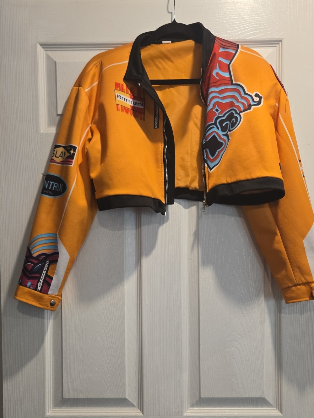 Cropped Huntrix Yellow Graphic Bomber Jacket - Unbranded